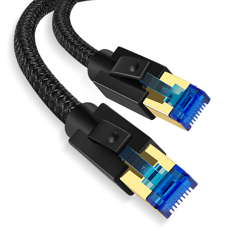 thumbnail video image 2 of Dutevolns Cat 8 Ethernet Cable 9.84 FT, High Speed Braided 40Gbps 2000Mhz Network Cord Cat8 RJ45 Shielded Indoor Heavy Duty LAN Cables Compatible for Gaming PC PS5 Xbox Modem Router, 2 of 7