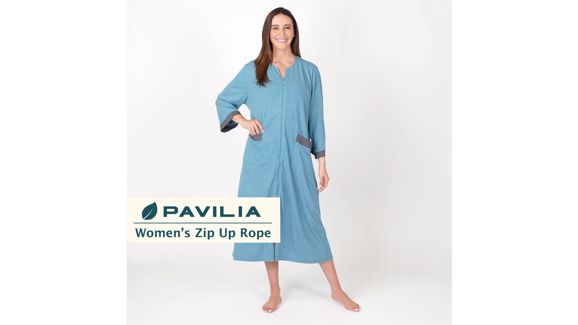 PAVILIA Women Zipper Robe, Loungewear Dress Lightweight Sleepwear