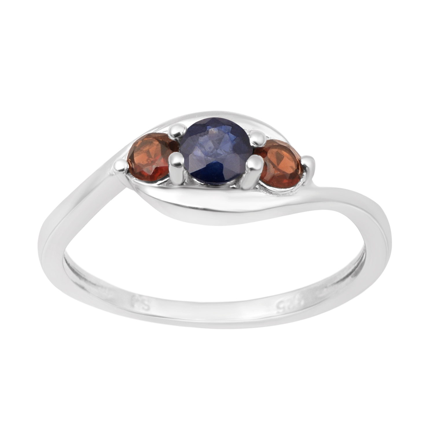 thumbnail video image 2 of 0.45 Ctw Oval Shape Blue Sapphire Gemstone 925 Sterling Silver Three Stone Women Promise Ring, 2 of 7