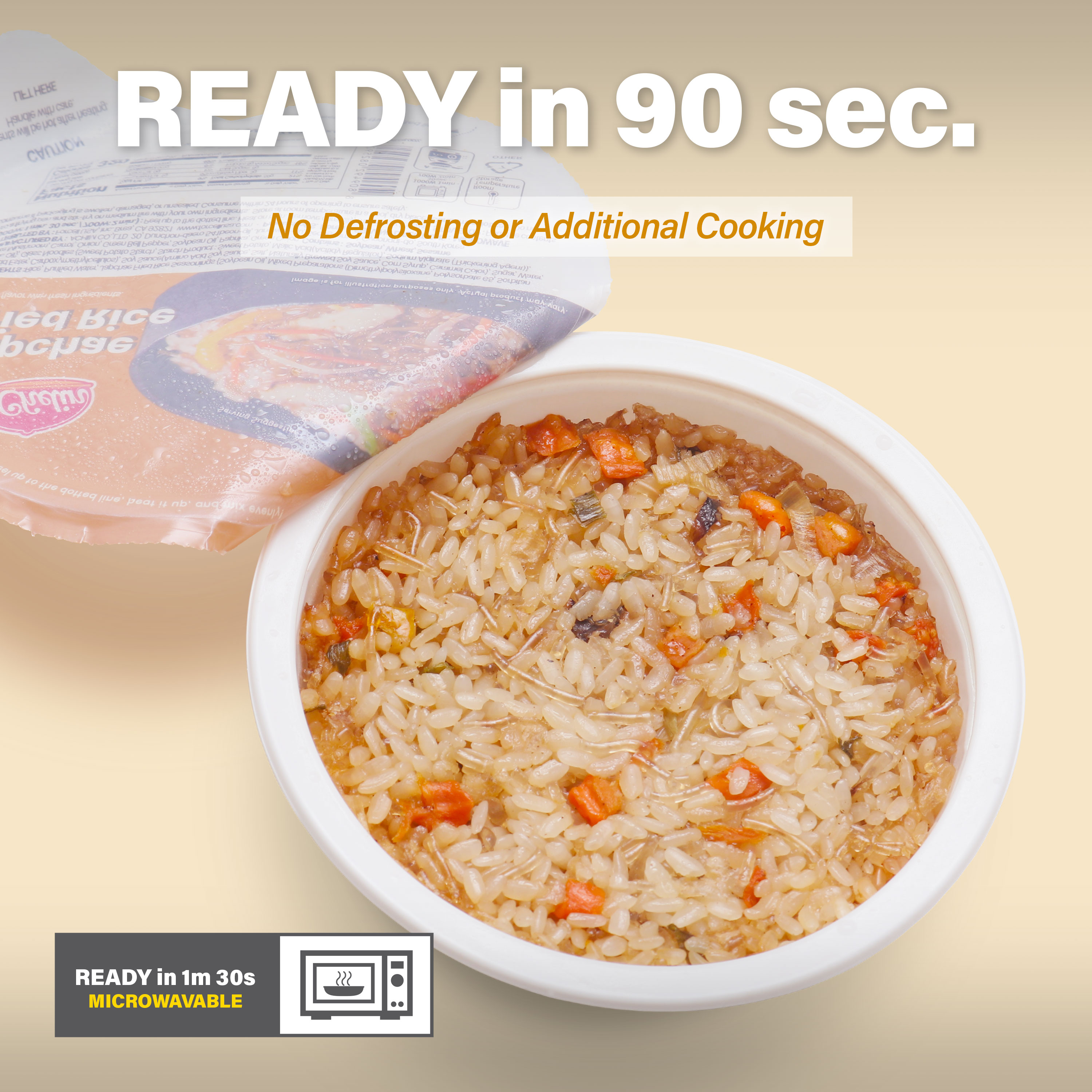 thumbnail video image 2 of [KCHELIN] Microwaveable Korean Japchae Fried Rice (Pack of 6), Korean Food, Instant, Quick & Delicious, Shelf- Stable, On-the-Go Meals, 7.05 oz per Bowl, 2 of 9