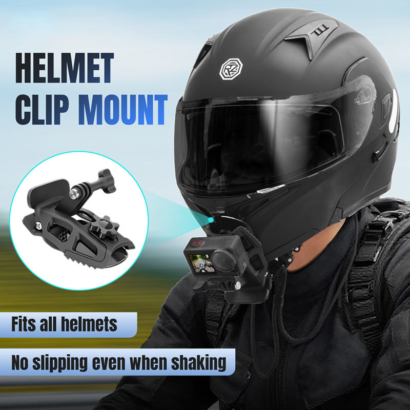 thumbnail video image 2 of Motorcycle Helmet Mount Compatible with GoPro Hero 13/12/11/10/9 Adjustable Helmet Mount for Insta360 X5/X4/X4 Air Action Camera, 2 of 8