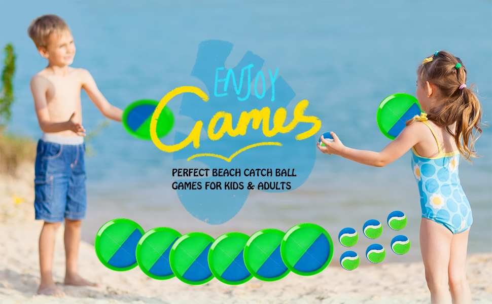 thumbnail video image 2 of PLAYZAP Toss and Catch Ball Game set, Outdoor Beach Sand Indoor Toys for Kids, Outside Yard Lawn Games for 3-12 Years Old Boys Girls Gifts for Kids Family - 6 Paddles and 6 Balls (Upgraded), 2 of 9