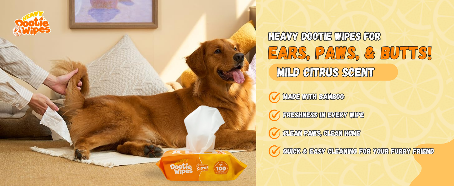thumbnail video image 2 of GoGo Stik Dootie Wipes – Durable Hypoallergenic Bamboo Dog Wipes, Mild Citrus Scent, 100 Count, 2 of 9
