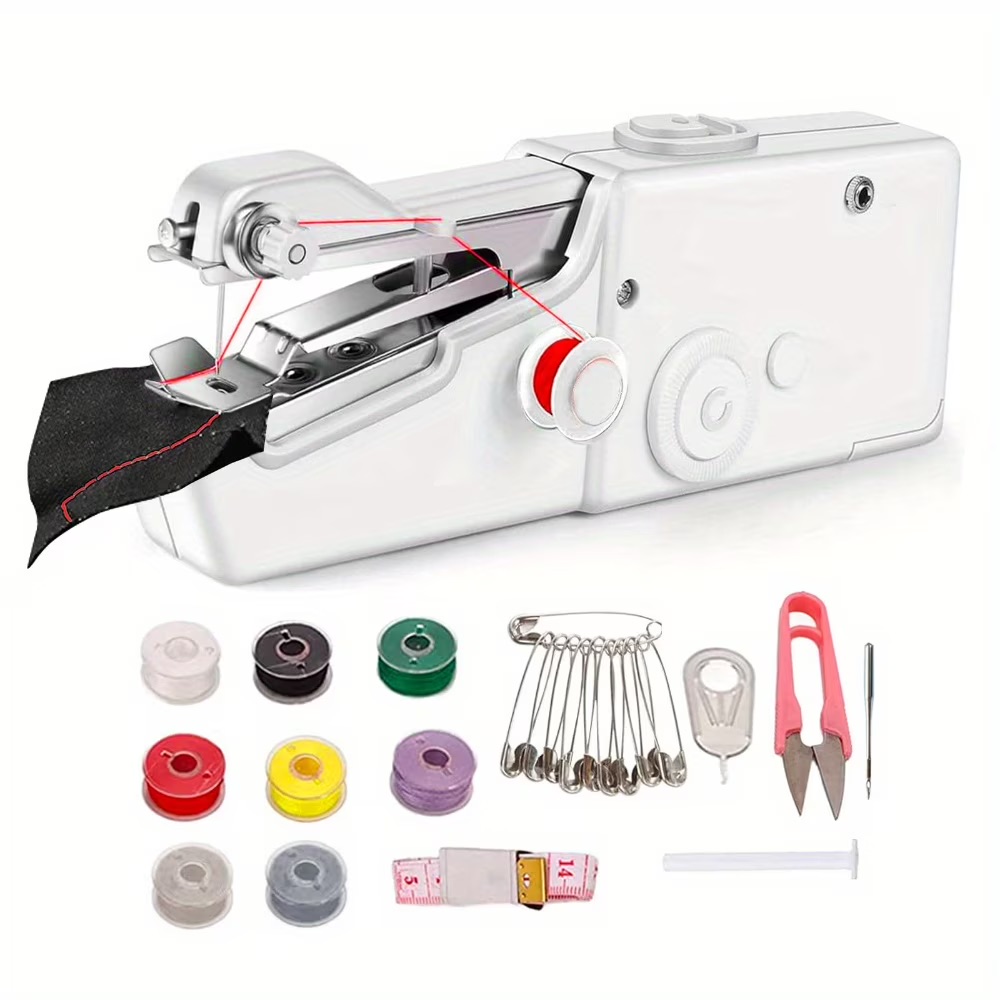 thumbnail video image 2 of Handheld Sewing Machine, Mini Handheld Sewing Machine for Quick Stitching, Portable Sewing Machine Suitable for Home, Travel and DIY, Electric Handheld Sewing Machine for Beginners, 2 of 16