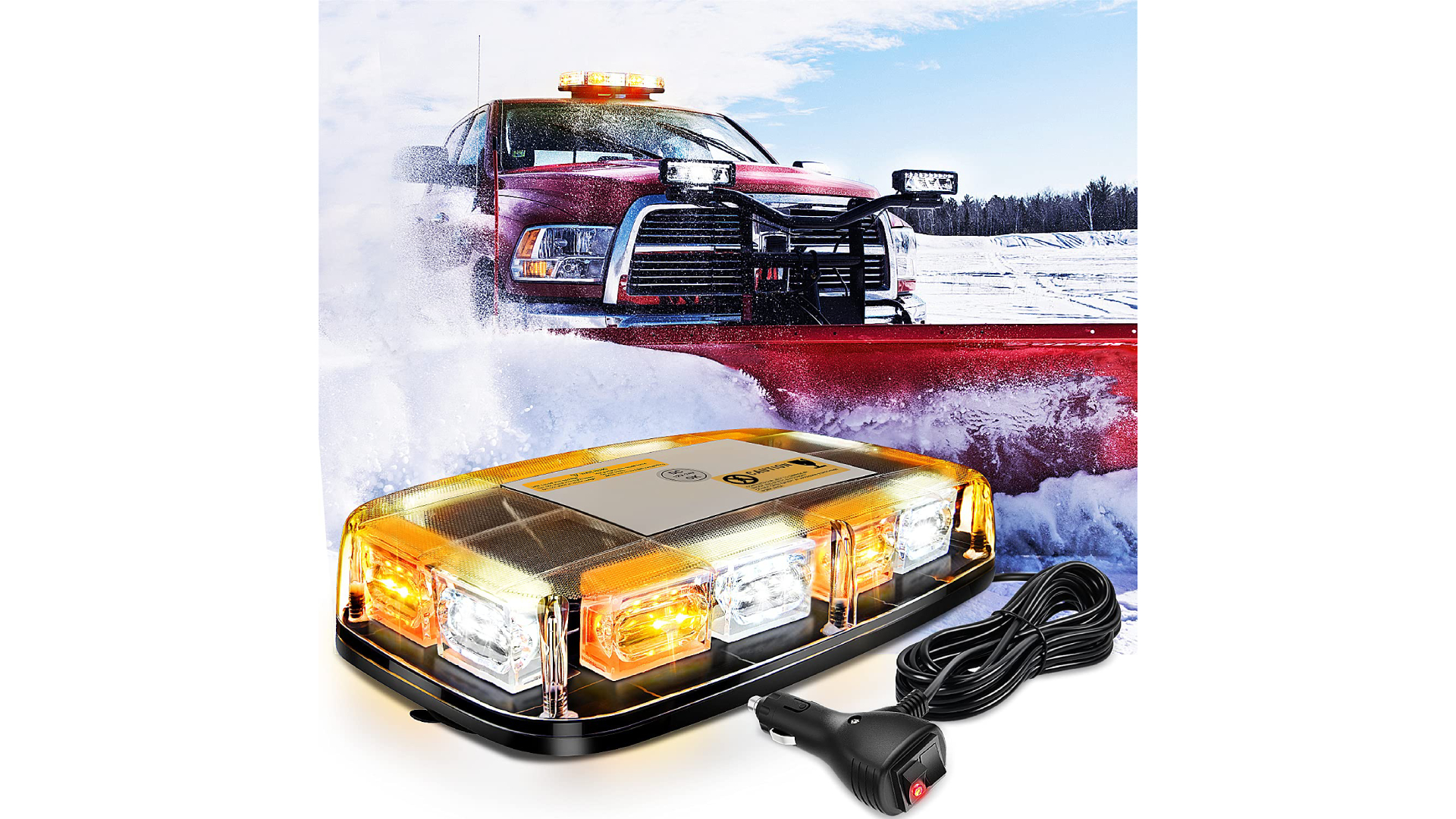 thumbnail video image 2 of Nilight 12" Roof Top Strobe Lights 48LED Hazard Light Emergency Safety LED Light Magnetic Mount 12V 24V Cars Trucks Tractors Snow Plows Construction Vehicles, 2 of 10