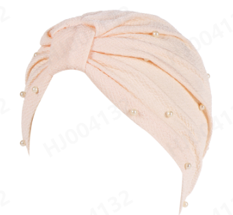 thumbnail video image 2 of Tittly Bandanas for Women Head Scarf Womens Fashion Elastic Solid Color Comfortable Cap Beaded Large Cap For Women Bandana Turbans for Women Khaki M, 2 of 4