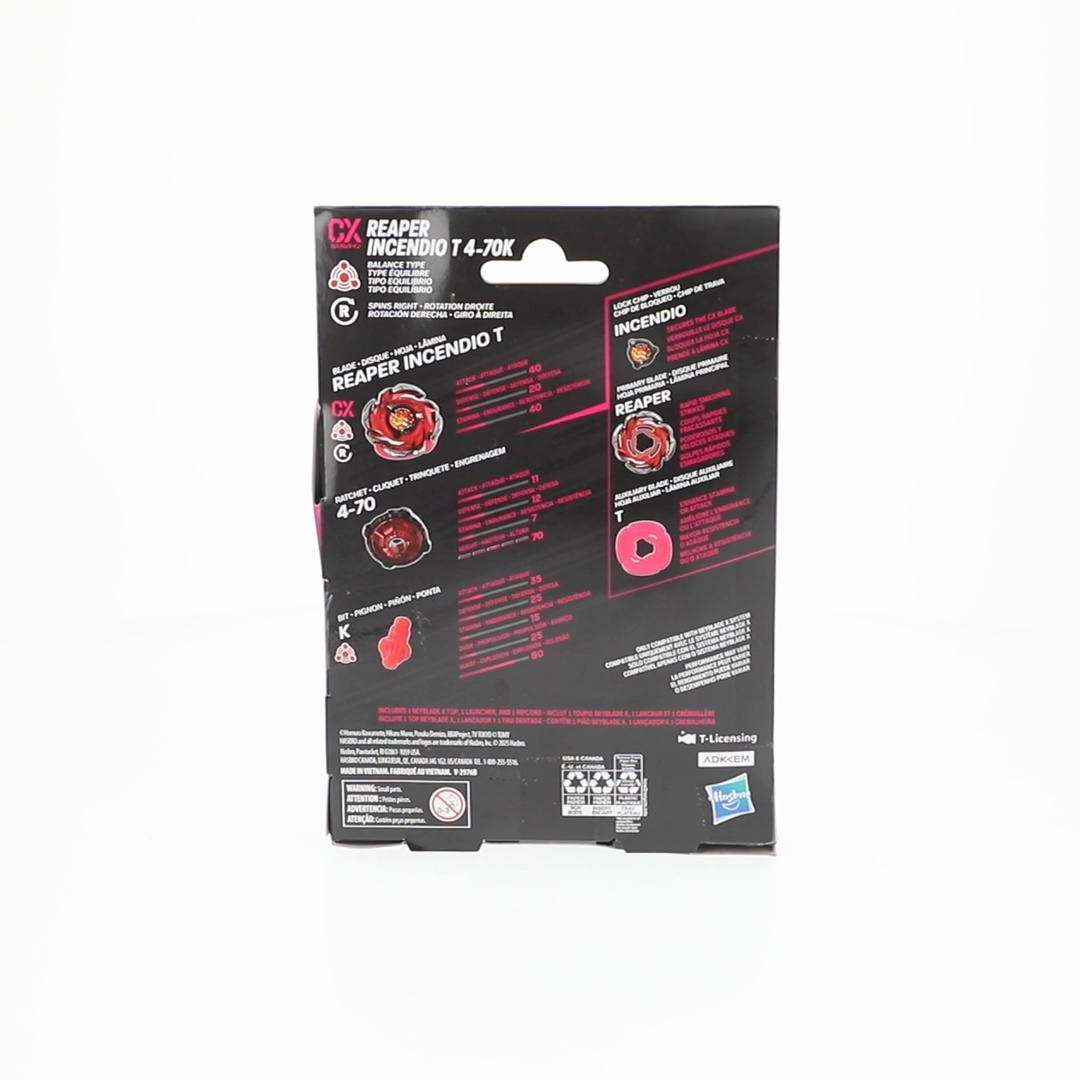 Beyblade X Reaper Incendio T 4-70K CX Starter Pack - Trottola Balance Type Con Lanciatore Takara Tomy - 4