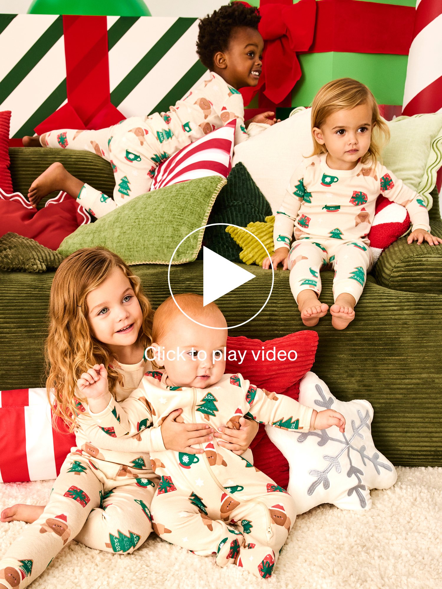 thumbnail video image 2 of Garanimals Toddler Boy & Girl 2‑Piece Christmas Pajama Set, Sizes 12M–6T, 2 of 8