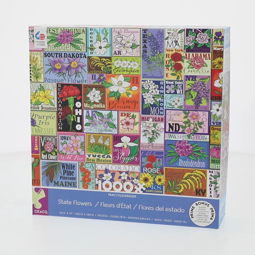 Ceaco State Flowers Jigsaw Puzzle - 1000 Pieces - Walmart.com