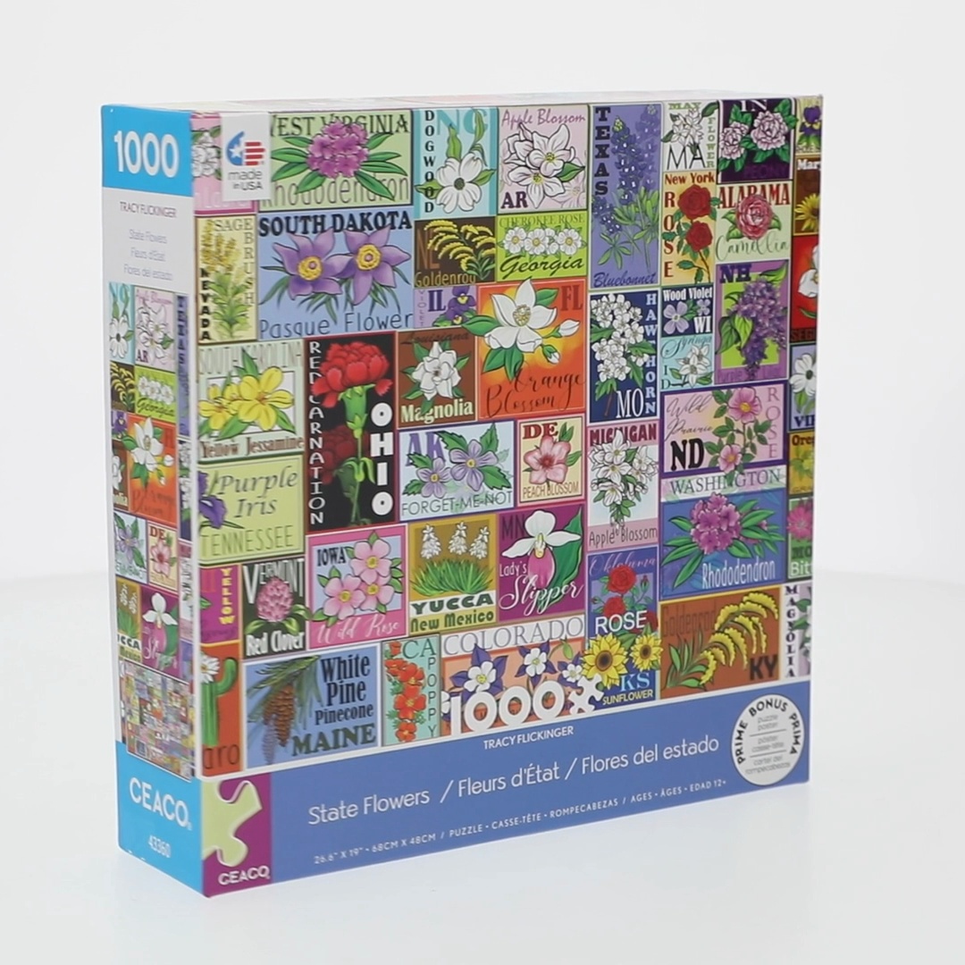 Ceaco State Flowers Jigsaw Puzzle - 1000 Pieces - Walmart.com