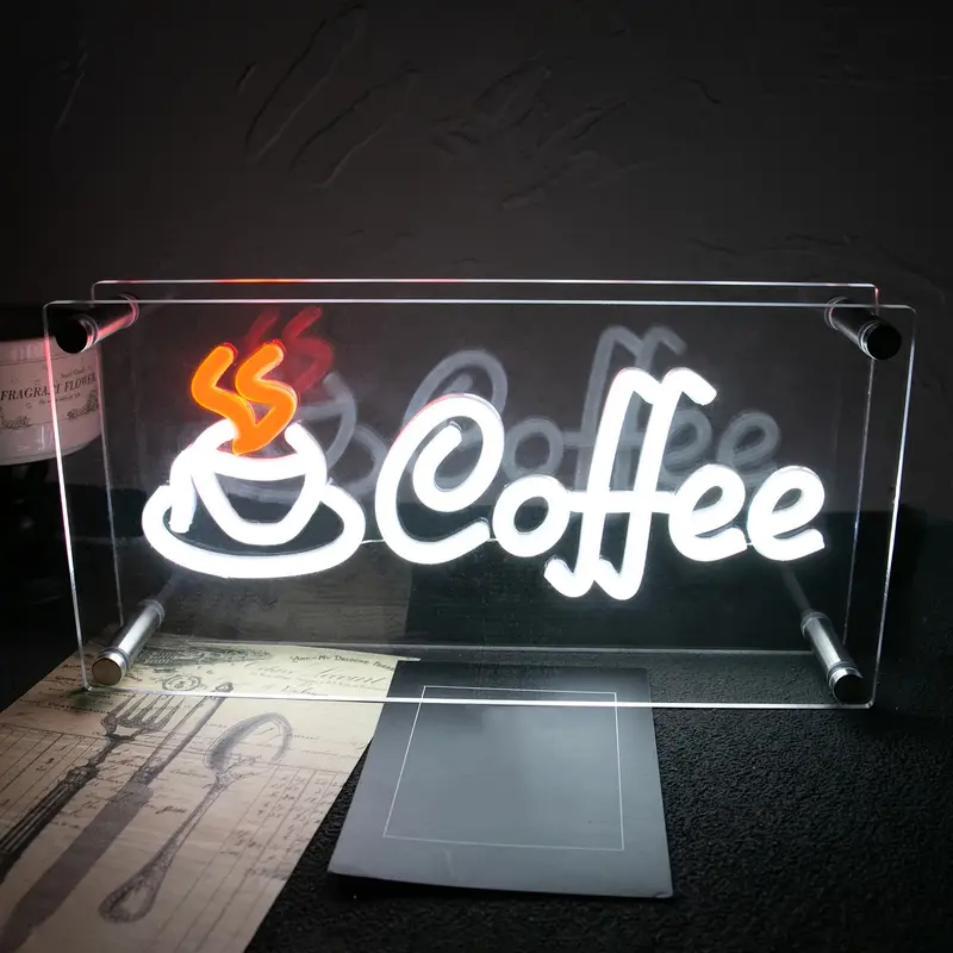 thumbnail video image 2 of UPONRAY Coffee Desktop Neon Signs, 11.8"*5.9" Dimmable & USB-Powered LED Neon Light, Stylish Desktop decoration for Cafe, Restaurant, Shop, Hotel Lobby, Kitchen, 2 of 13