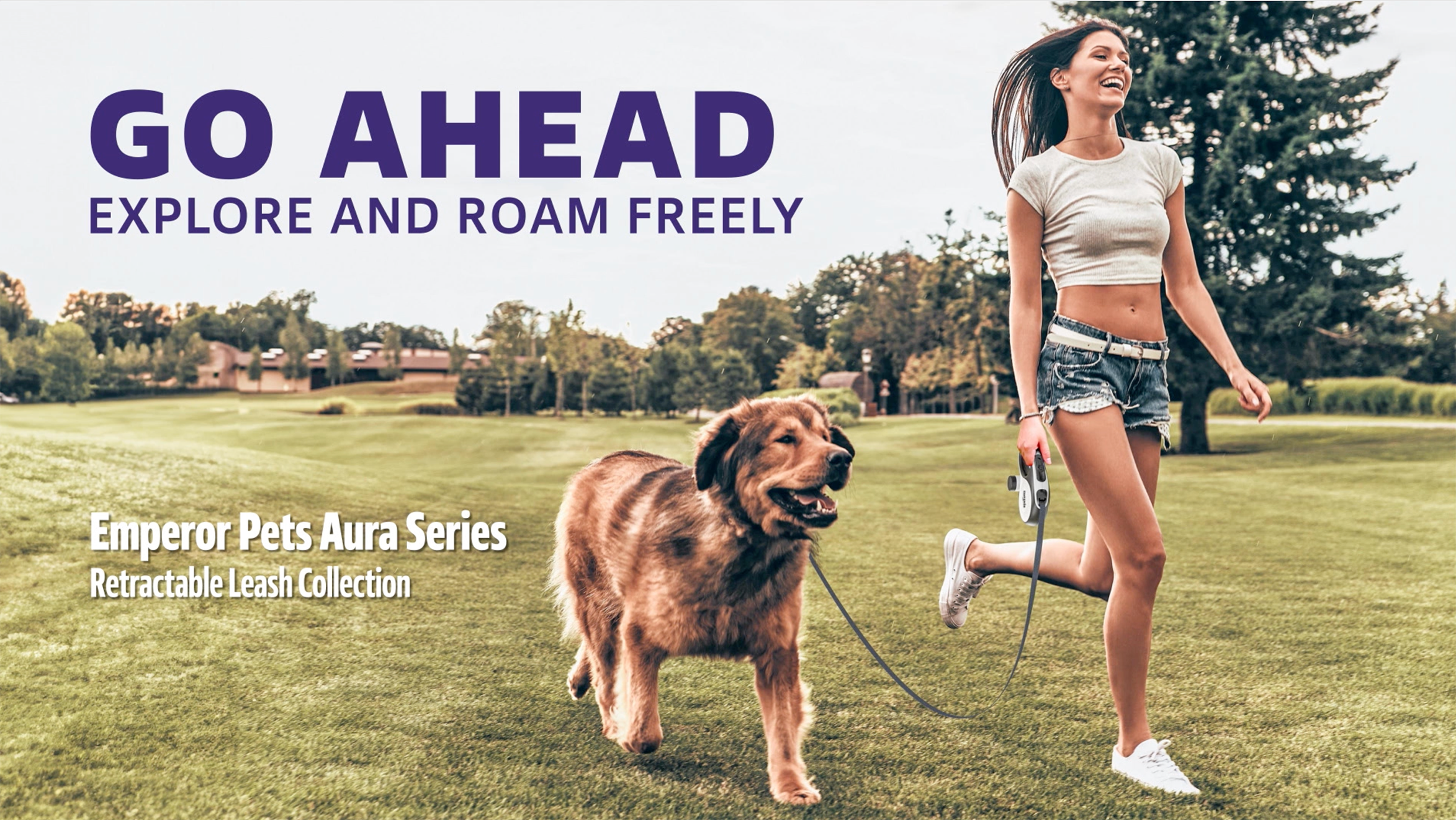 thumbnail video image 2 of Emperor Pets 16 ft Retractable Dog Leash - Up to 110lbs, Detachable Poop Bag Holder, Large Dog Leash Heavy Duty Dog Leash Retractable 16 ft -BW16-50, 2 of 10