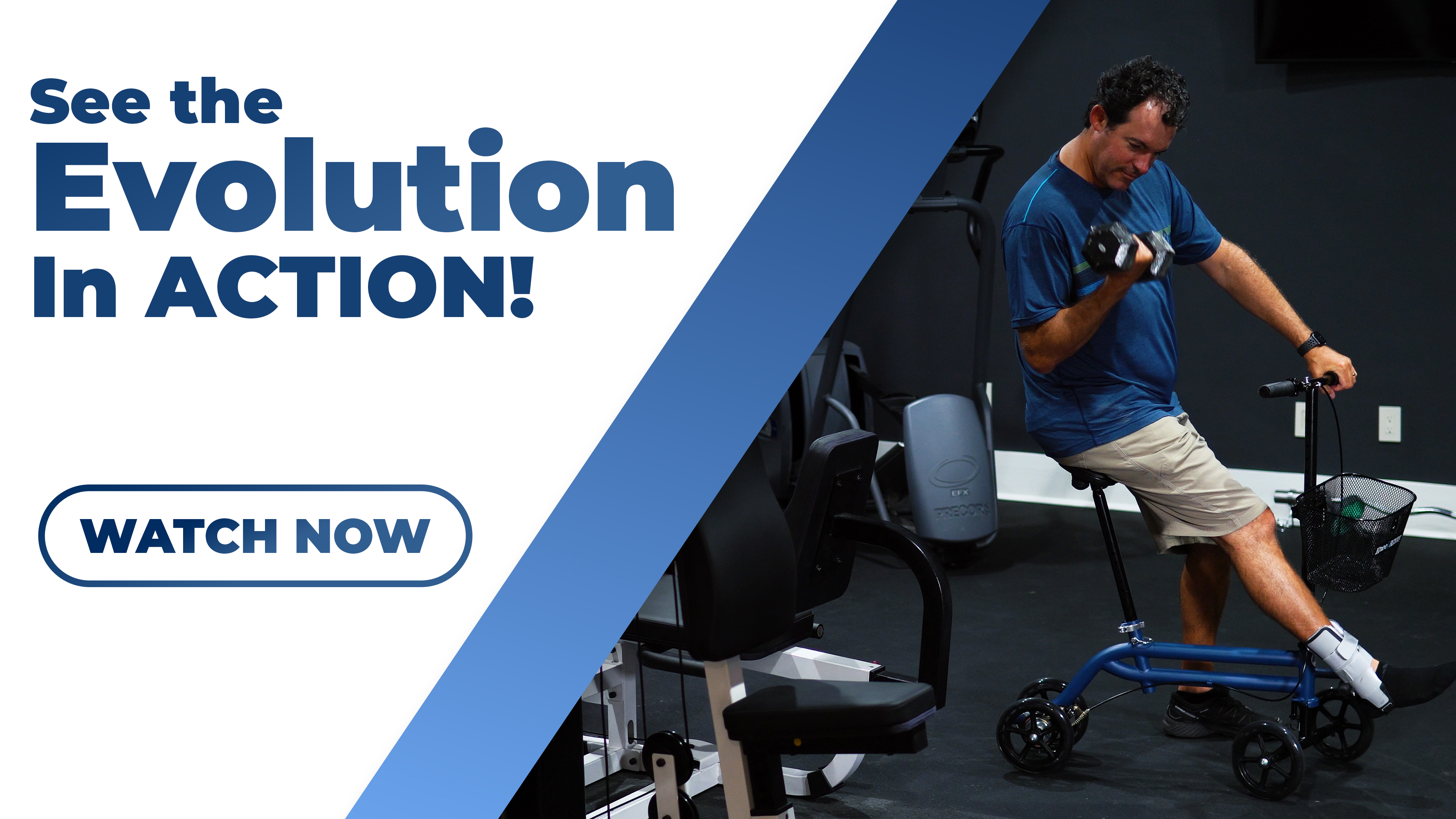 thumbnail video image 2 of KneeRover Steerable Seated Kneescooter - Seated Mobility Walker with Gel Seat & Leg Rest, Blue, 2 of 7