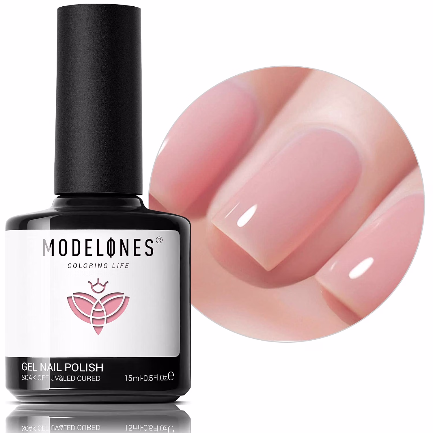 thumbnail video image 2 of modelones Pink Gel Nail Polish,15ML Nude Pink Gel Polish Sheer Neutral Color Jelly Spring Gel Nail Polish Natural Translucent Soak Off U V Gel Nails for Easter Nail Art French Manicure at Home, 2 of 10