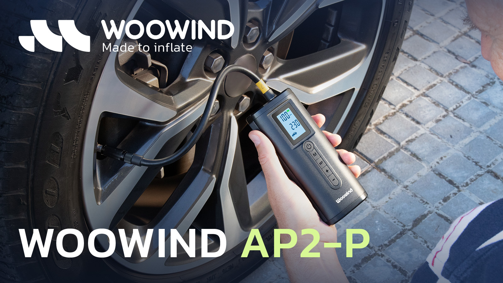 Ap2 Woowind AP2-P Portable Air Compressor Tire Inflator, 150PSI, Battery ...