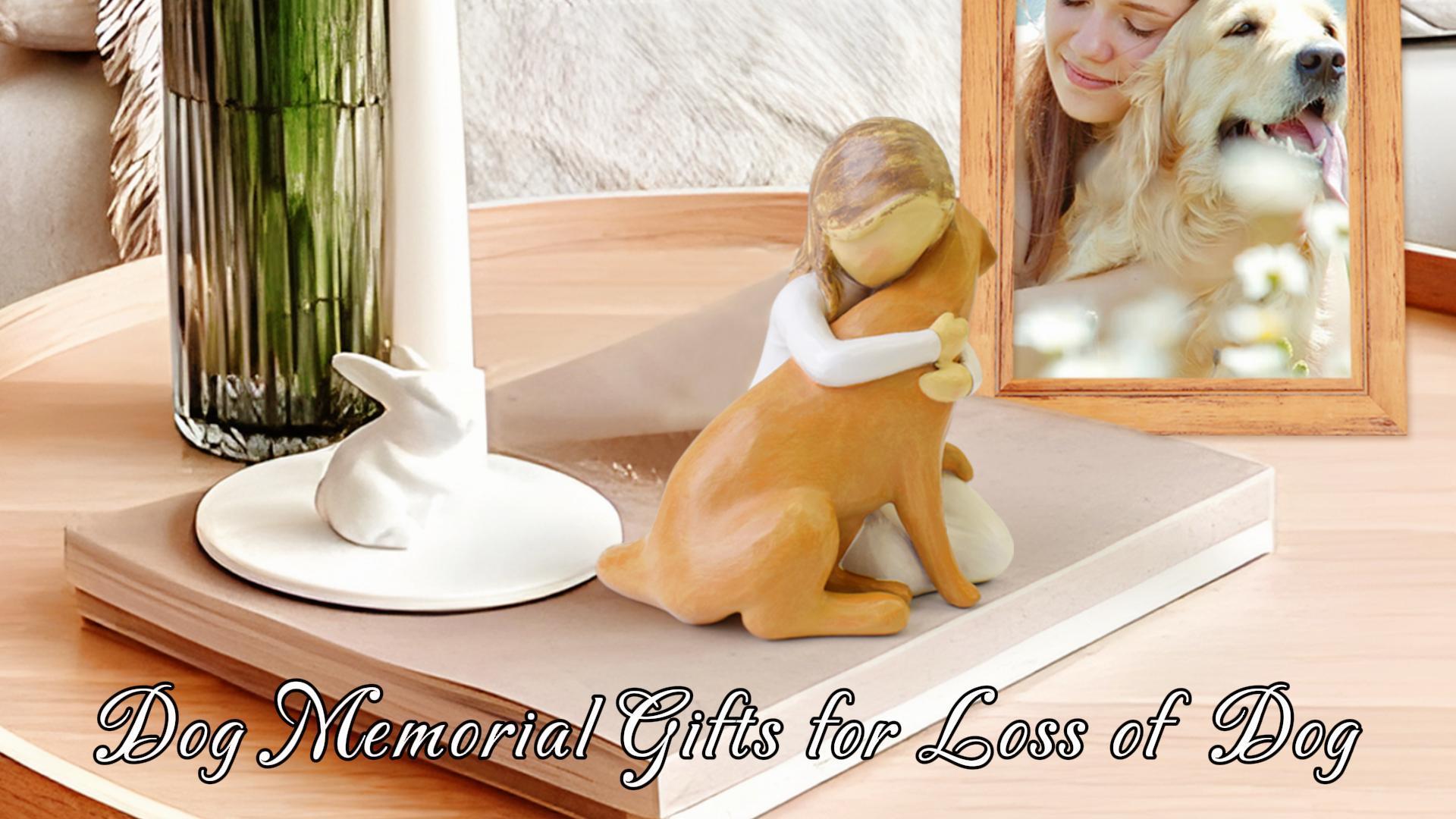 thumbnail video image 2 of Lnrkai Angel Dog Figurine, Pet Memorial Home Decor Collection, Dog Passed Away Sympathy Remembrance Gift, Resin Hand-Sculpted Tabletop Sculpture Decor, 2 of 9
