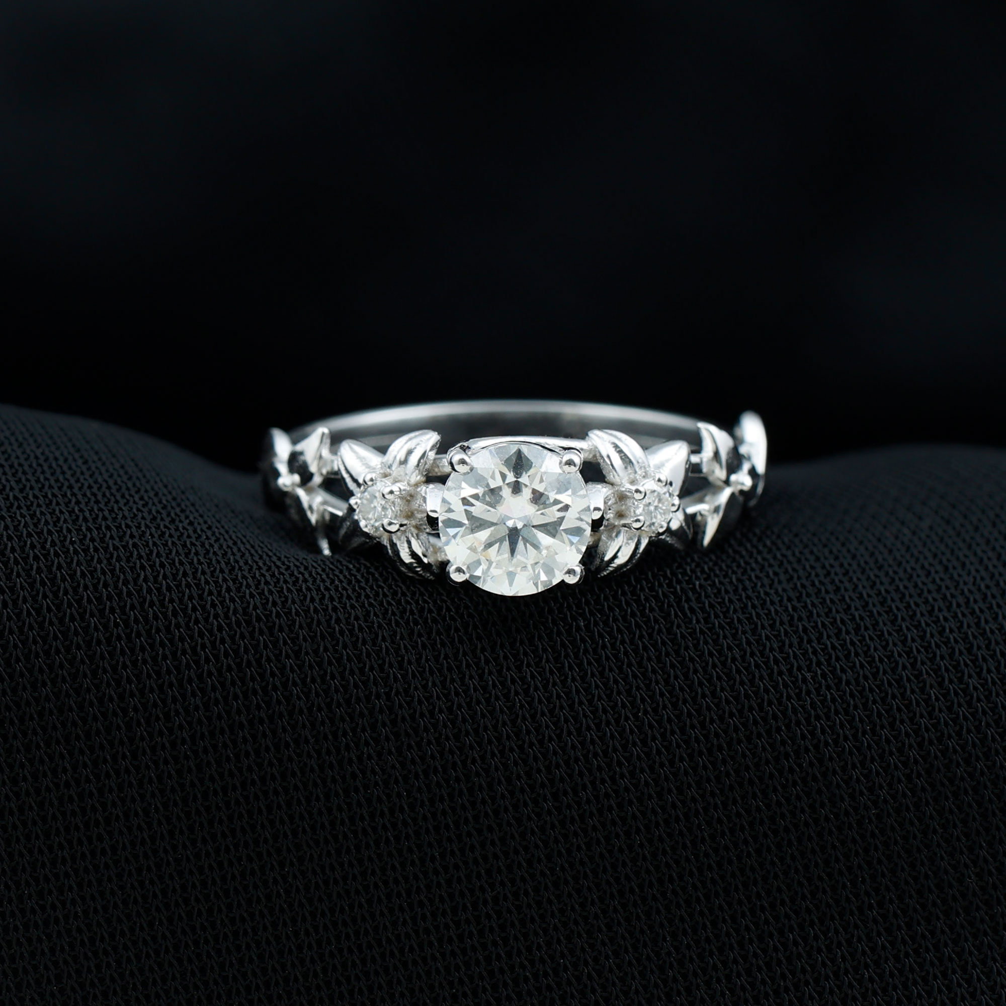 thumbnail video image 2 of Rosec Jewels Lab Created Diamond Engagement Ring (Ef-Vs Quality) - Flower Inspired Ring for Women - with Jewelry Box, 10K Yellow Gold, US 4.00, 2 of 9