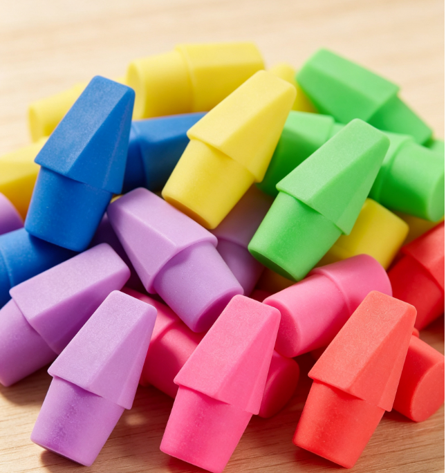 thumbnail video image 2 of LanSuare 50-Pack Pencil Cap Erasers, Replacement Silicone Tip Covers for Supplies, Teenagers Homework Correction Tool, Non-Toxic, 2 of 9