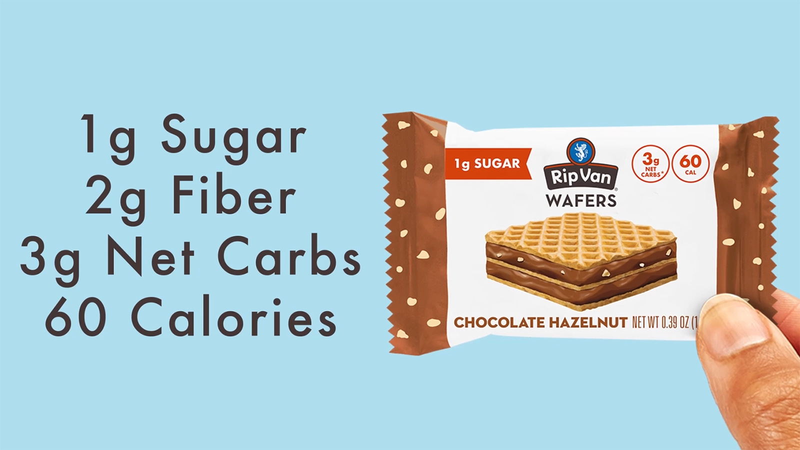 thumbnail video image 2 of Rip Van Dark Chocolate Mini Wafer Cookies – Healthy Low Sugar  Baked Snack – 28 Count, 2 of 7