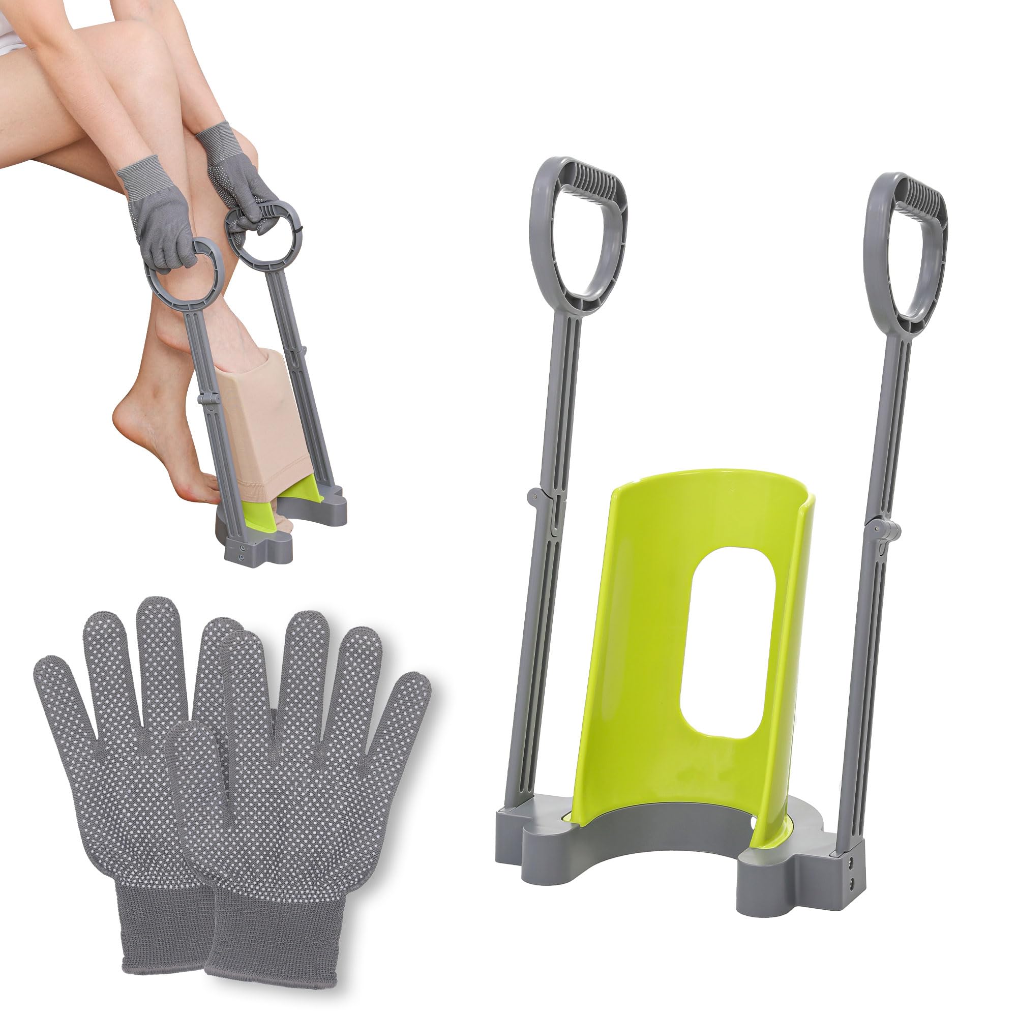 thumbnail video image 2 of Fanwer Hard Plastic Sock Threader for Medium Calves - Sock Aid Device for Compression Stockings, 2 of 9