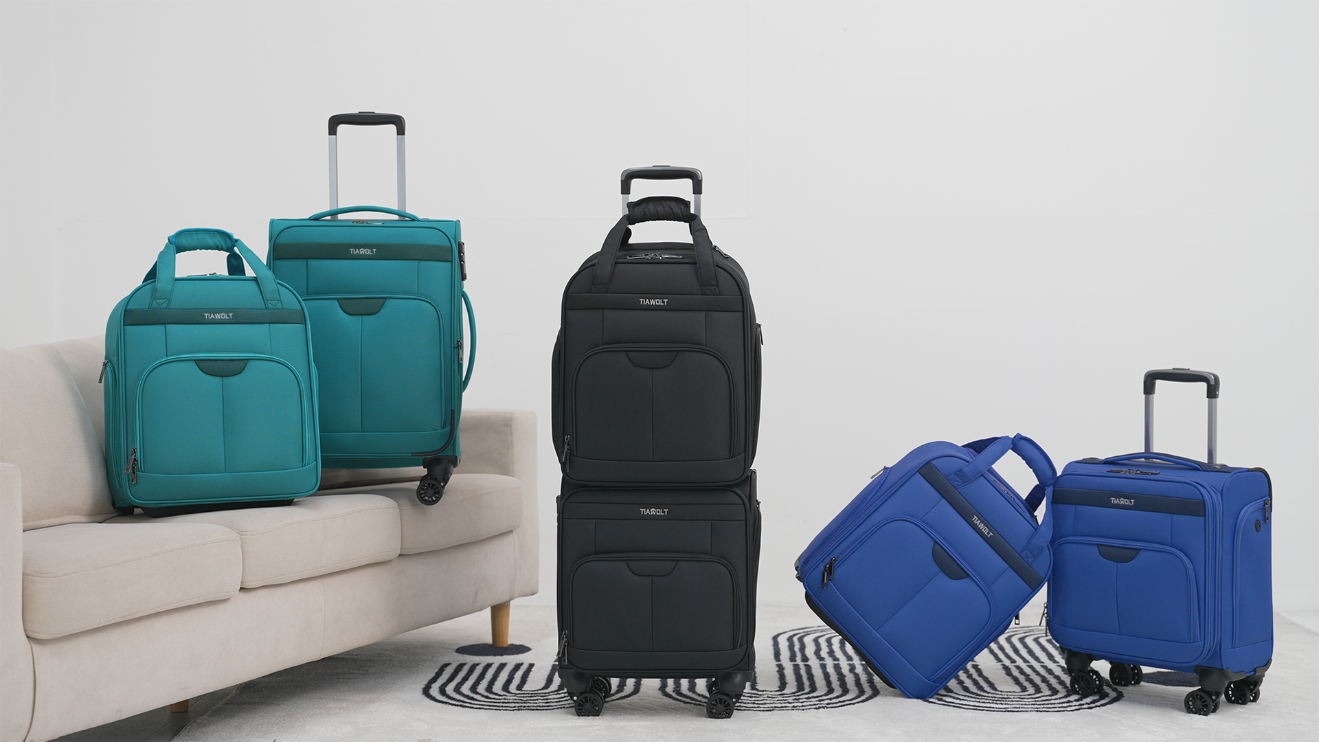 thumbnail video image 2 of TIAWOLT Personal Item 16-Inch Underseat Carry on Luggage With Wheels Lightweight Wheeled Underseater under seat bags for airplanes Upright 2 Wheel ,Boy and Girl,Teal Green, 2 of 9