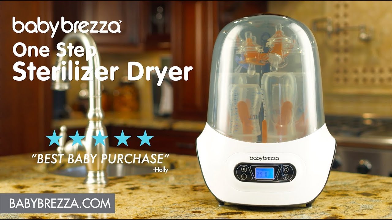 thumbnail video image 2 of Baby Brezza Bottle Sterilizer and Dryer Machine Electric Steam Sterilization Newborn Feeding Bottle, 2 of 10