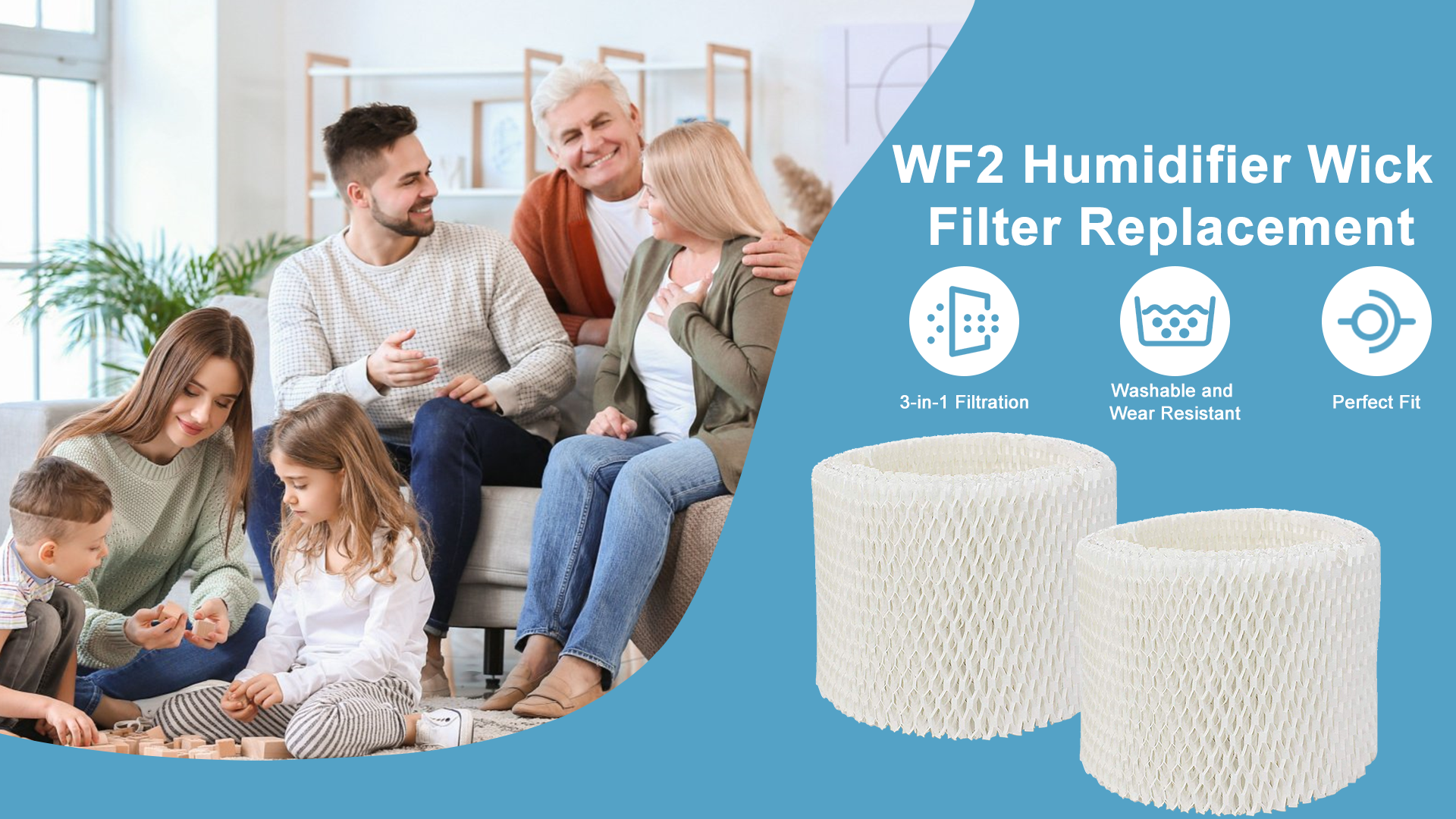 thumbnail video image 2 of AMI PARTS Vicks Humidifier Wick Filter For Vicks WF2  V3100 V3500 V3700 Humidifier, 2 of 8