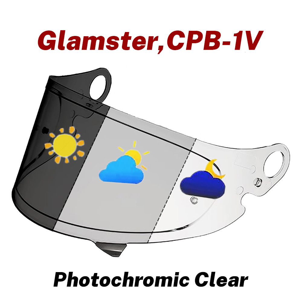 thumbnail video image 2 of Glamster Photochromic Visor for SHOEI CPB-1 V Helmet Face Shield Moto Accessories, 2 of 6