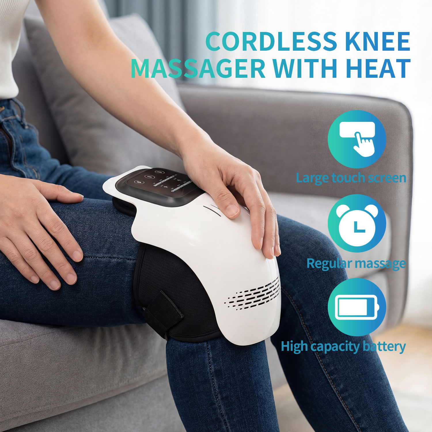 thumbnail video image 2 of Neidga Knee Massager with Heat and Red Light Therapy, Portable Vibrating Massager for Pain Relief, Ideal for Men Women - 7.3x6.3x7.9 in, 2 of 10