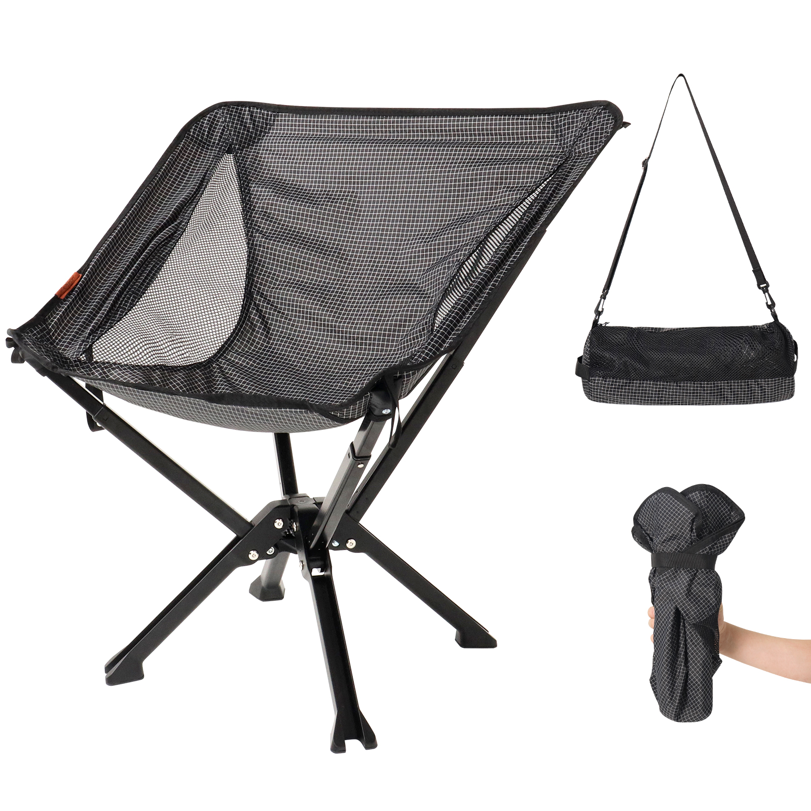 thumbnail video image 2 of Portable Chair with Carry Bag - Durable and Ultra-light Folding Chair for Camping - Supports 300 Lbs - Perfect for Outdoor Adventures, 2 of 7