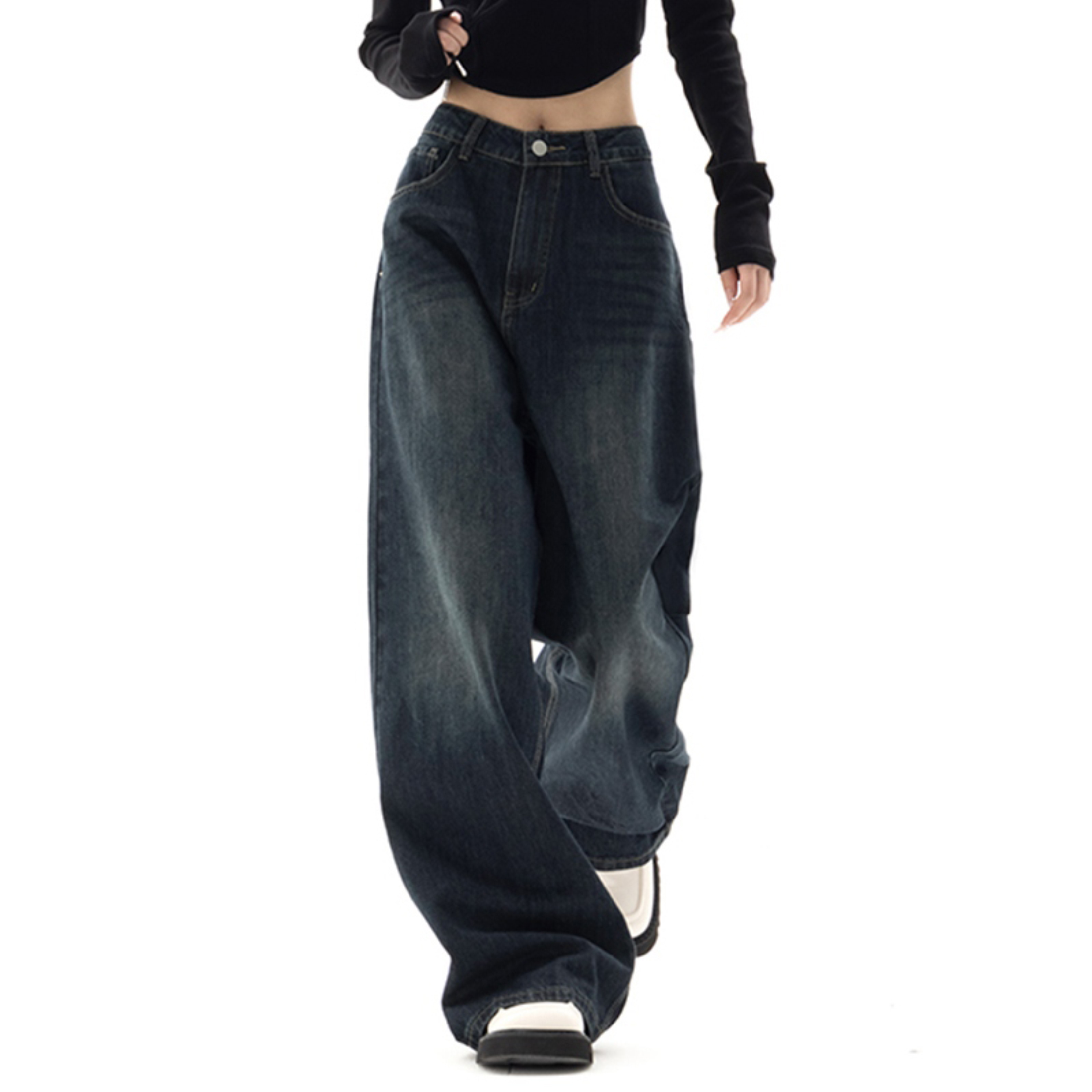 thumbnail video image 2 of EMMIOL Women's Baggy Jeans High Waist Barrel Jeans Y2K Vintage Wide Leg Fit Jeans 90s Boyfriend Streetwear Denim Pants, 2 of 6