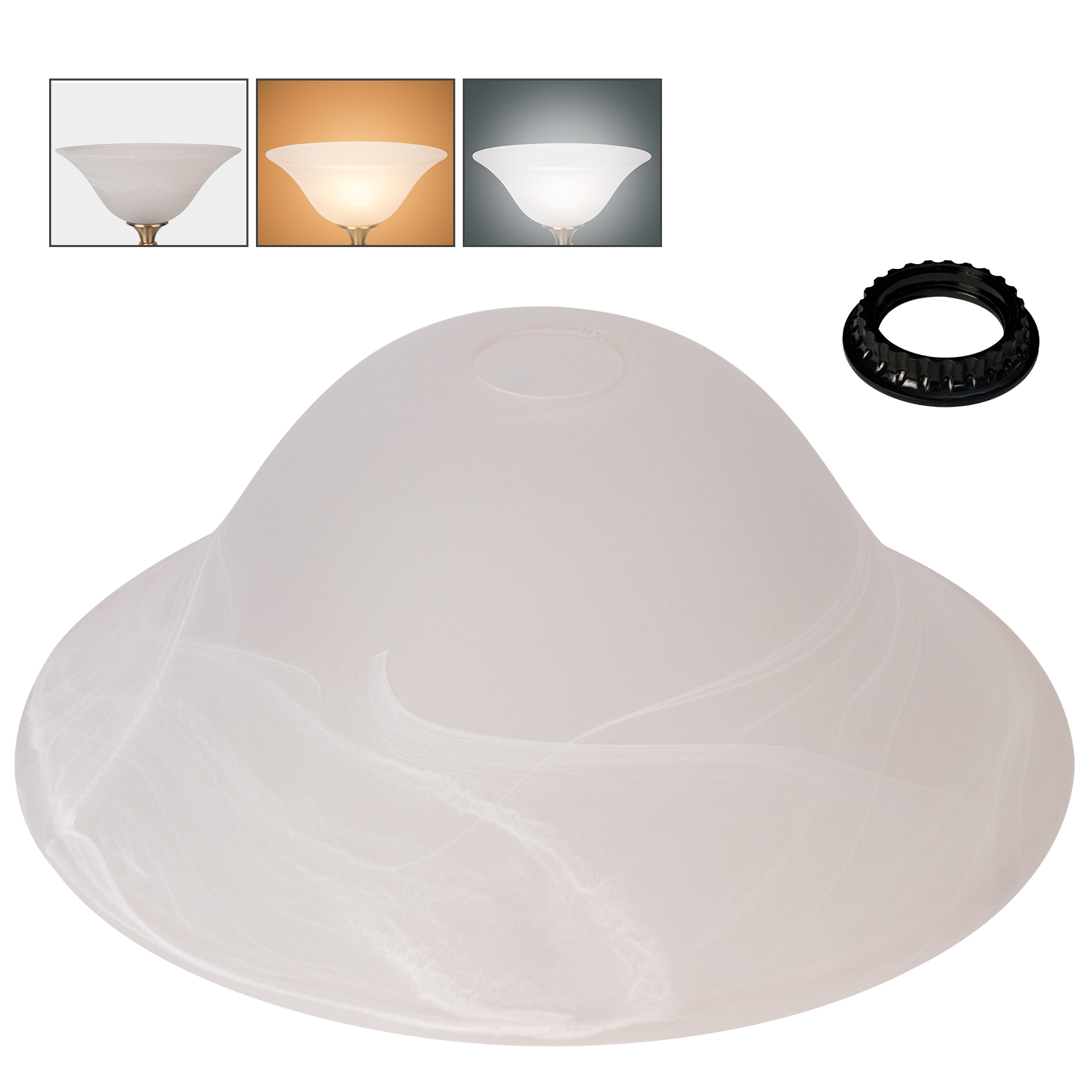 HonoDing Alabaster Glass Lamp Shade for Torchiere Floor Lamps E26 ...
