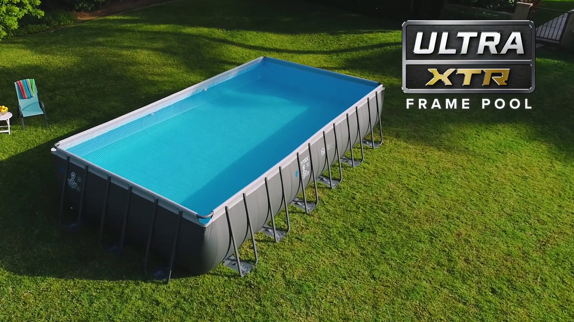 thumbnail video image 2 of INTEX 32ft x 16ft x 52in Ultra XTR Above Ground Pool & OptiFlow 50lb Pool Filter Sand (3 Pack), 2 of 10