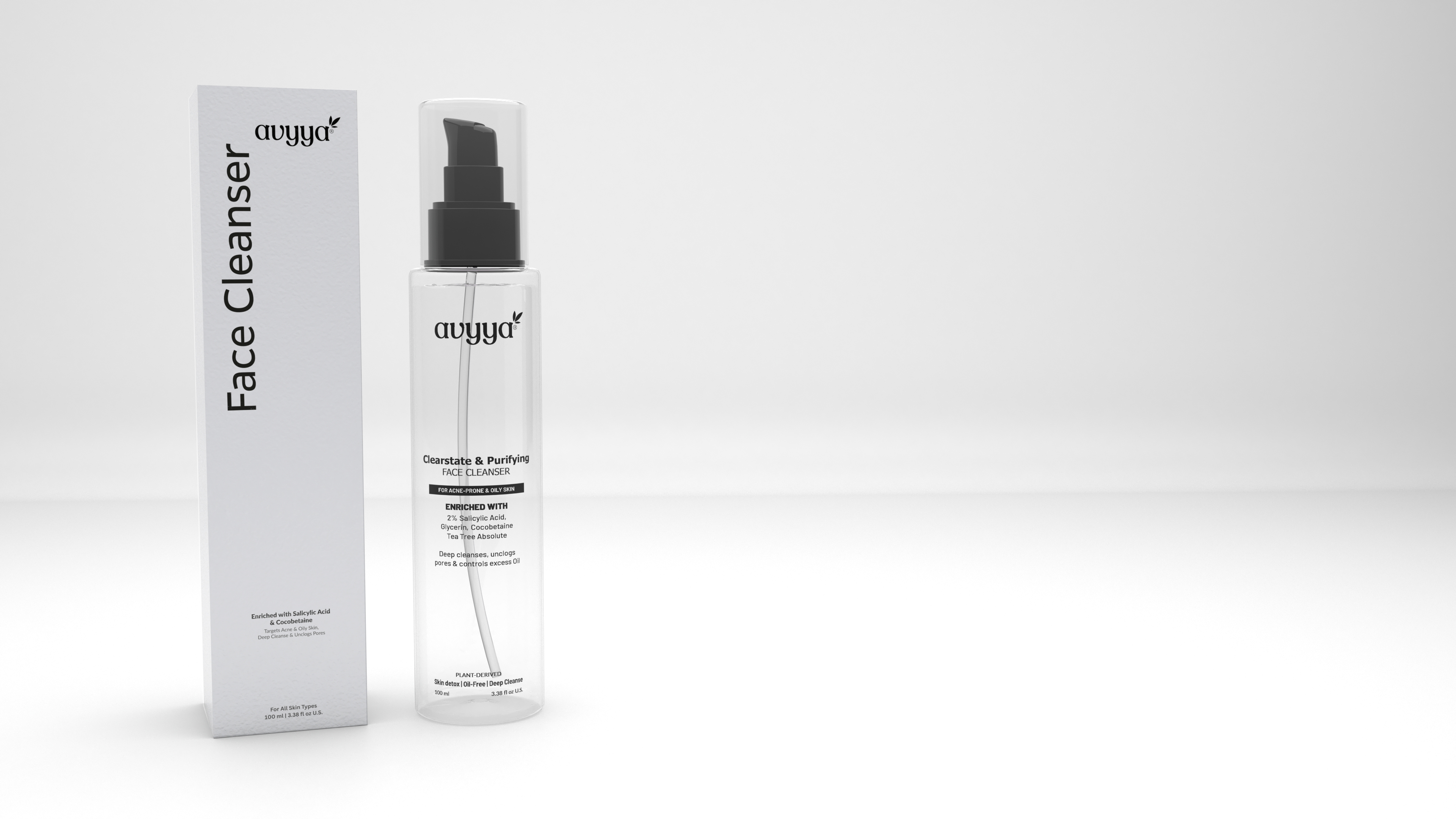 thumbnail video image 2 of Avyya Clear state Face Cleanser with 2% Salicylic Acid, Tea Tree, Glycerin for Acne-Prone and Oily Skin, Deep Cleansing, Unclogs Pores, Oil Control - 3.38 fl oz, 2 of 8