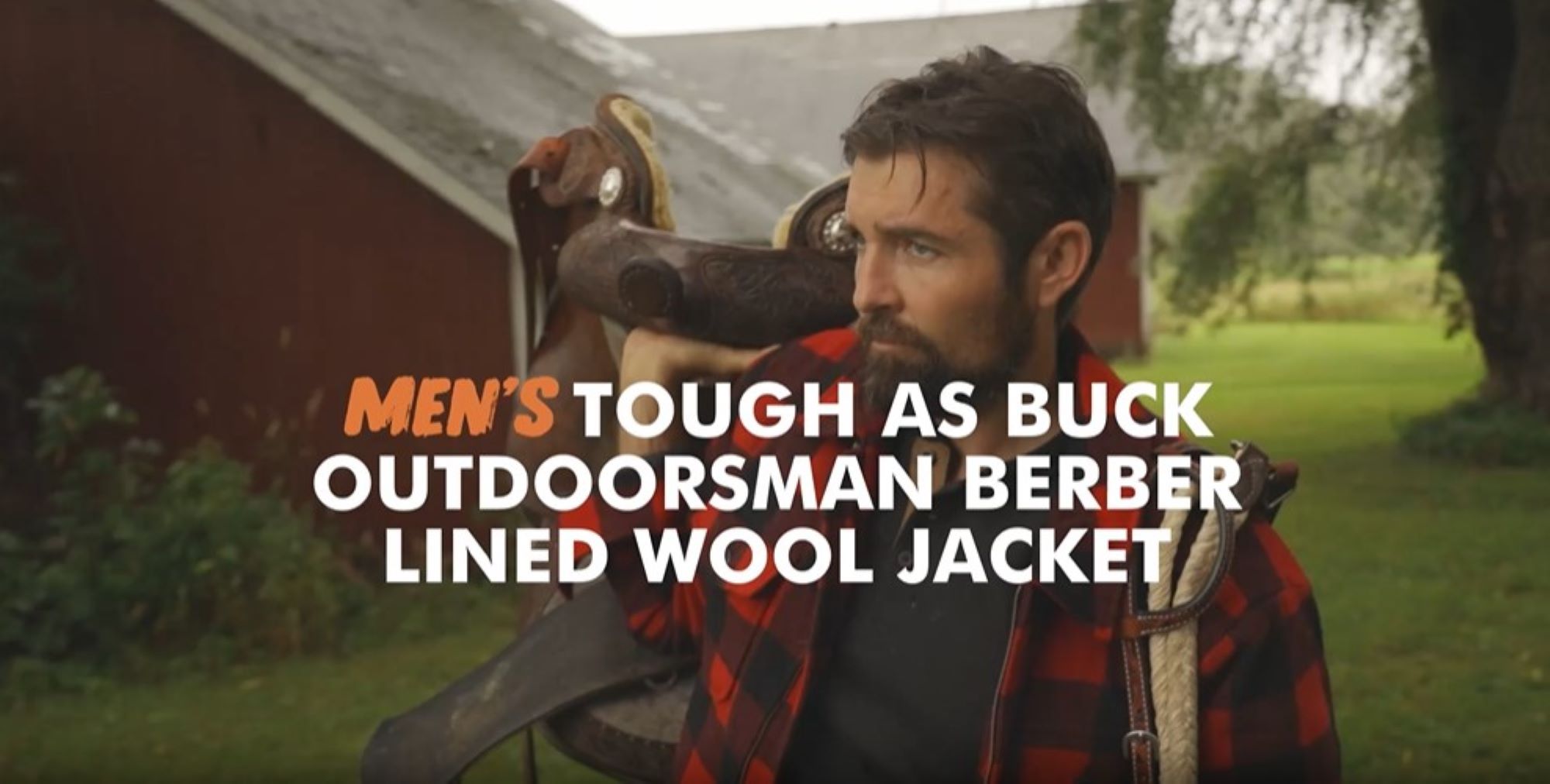 thumbnail video image 2 of Legendary Whitetails Men's Tough as Buck Outdoorsman Berber Lined Long Sleeve Wool Coat, 2 of 7