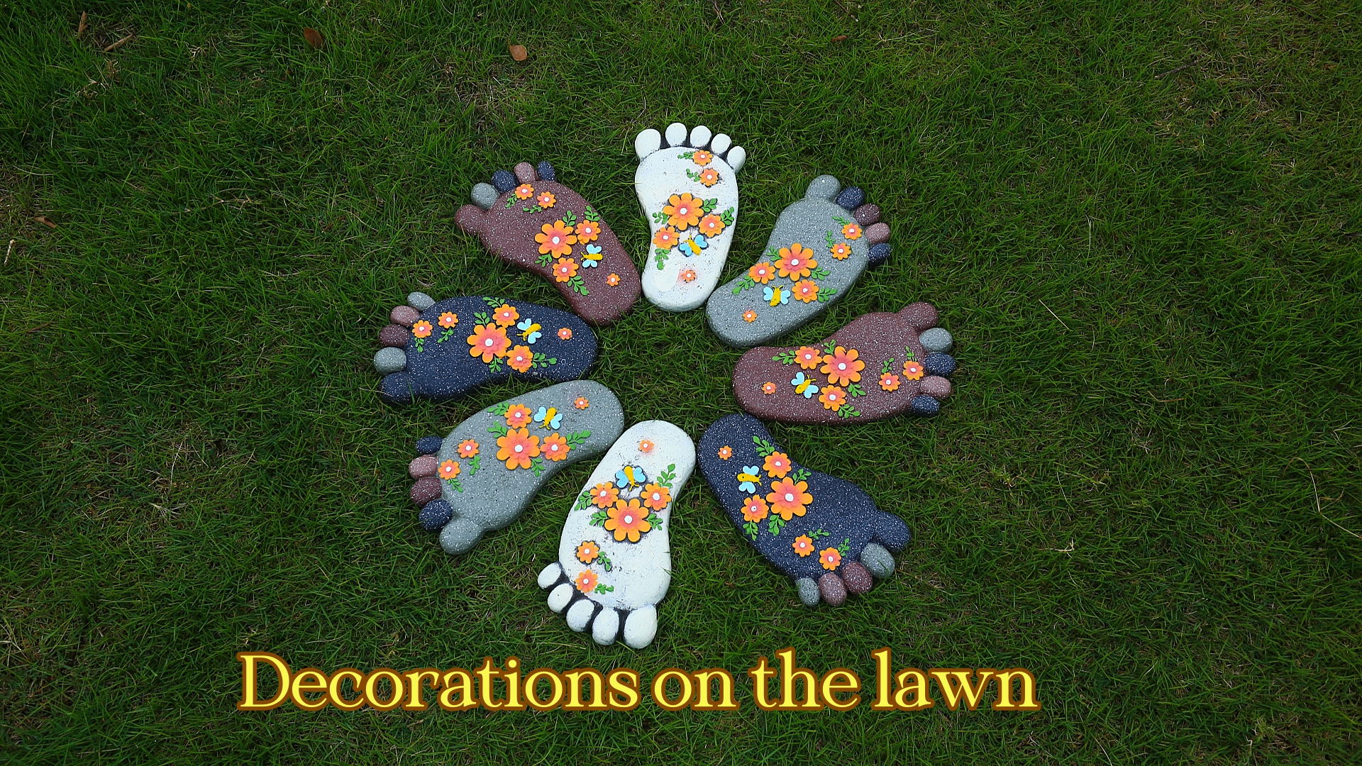 thumbnail video image 2 of Epoxy Resin Outdoor Decorative Stepping Stones Set of 2, 2 of 9