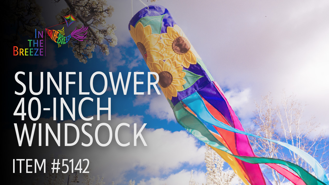 thumbnail video image 2 of In the Breeze 5142 — Sunflowers 40-Inch Windsock - Outdoor Sunflower Decoration, 2 of 13