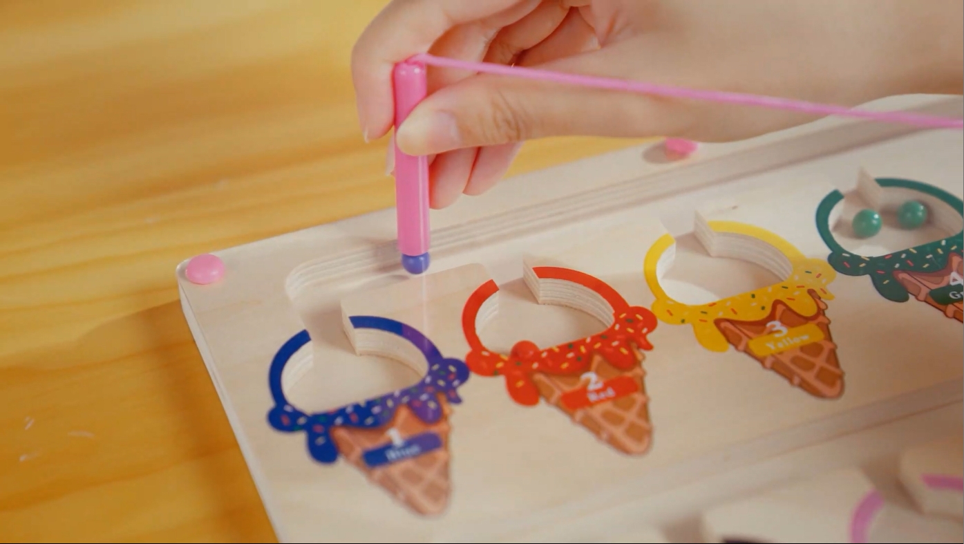 thumbnail video image 2 of Magnetic Color and Number Maze,Montessori Toy for 2-5 Years Old Girls,Wooden Magnet Balls Puzzles,Toddler Busy Board Game,Preschool Learning Activities, 2 of 6