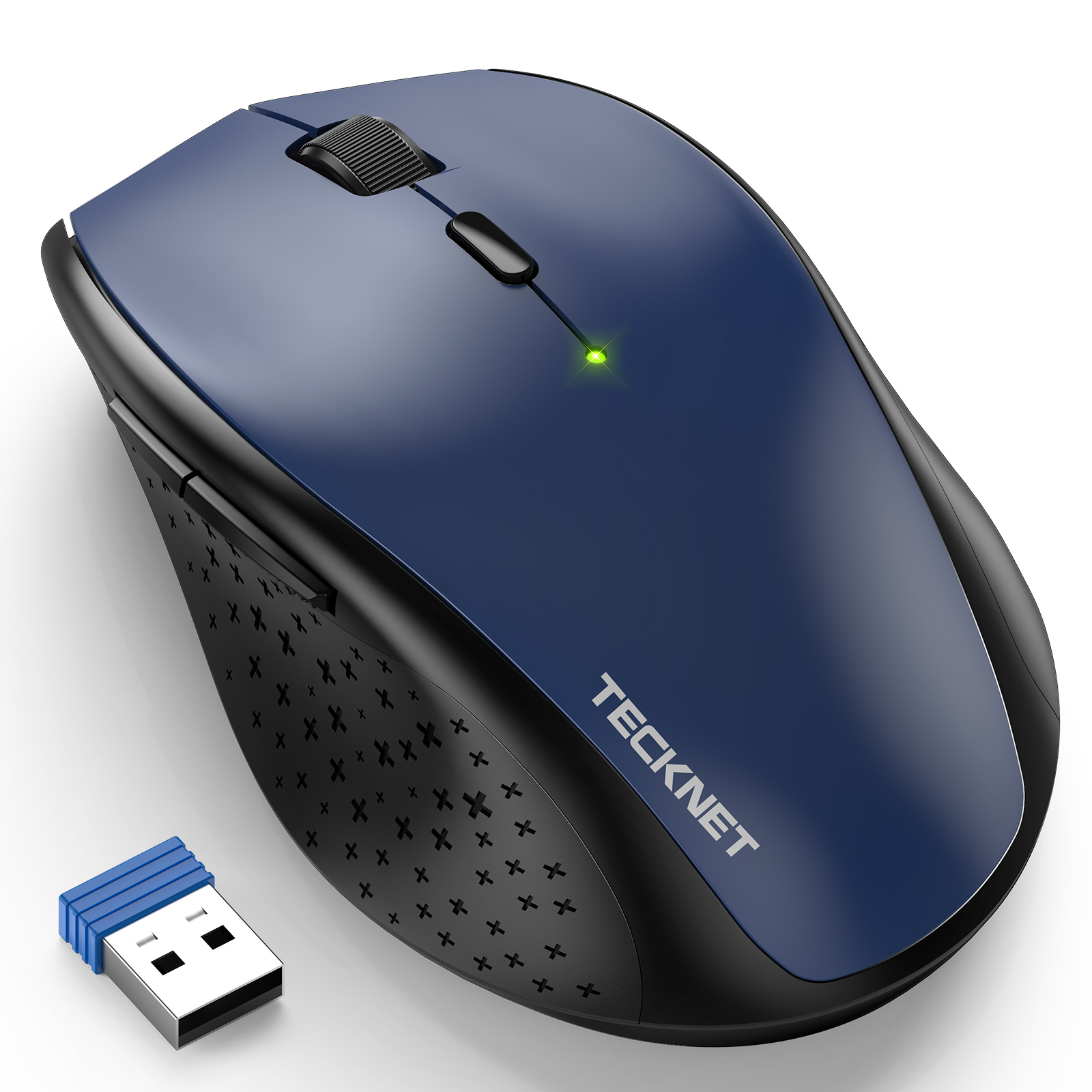 thumbnail video image 2 of TECKNET Wireless Mouse, 2.4G USB Computer Mouse with 6-Level Adjustable 4800 DPI, 30 Months Battery, Ergonomic Grips, 6 Buttons Portable for PC, Chromebook, Mac - Blue, 2 of 8