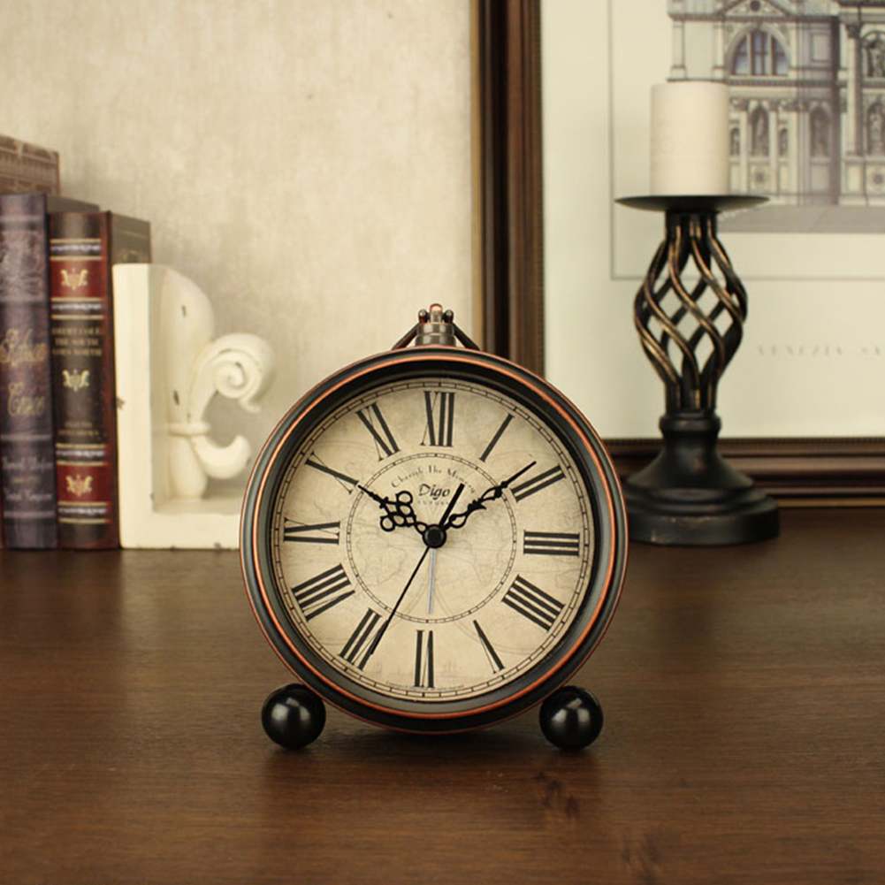 thumbnail video image 2 of ITIGOITIE Vintage Analog Ticking Alarm Clock, Battery Operated, Silent Sweep Second Movement, Metal and HD Glass, 2 of 9