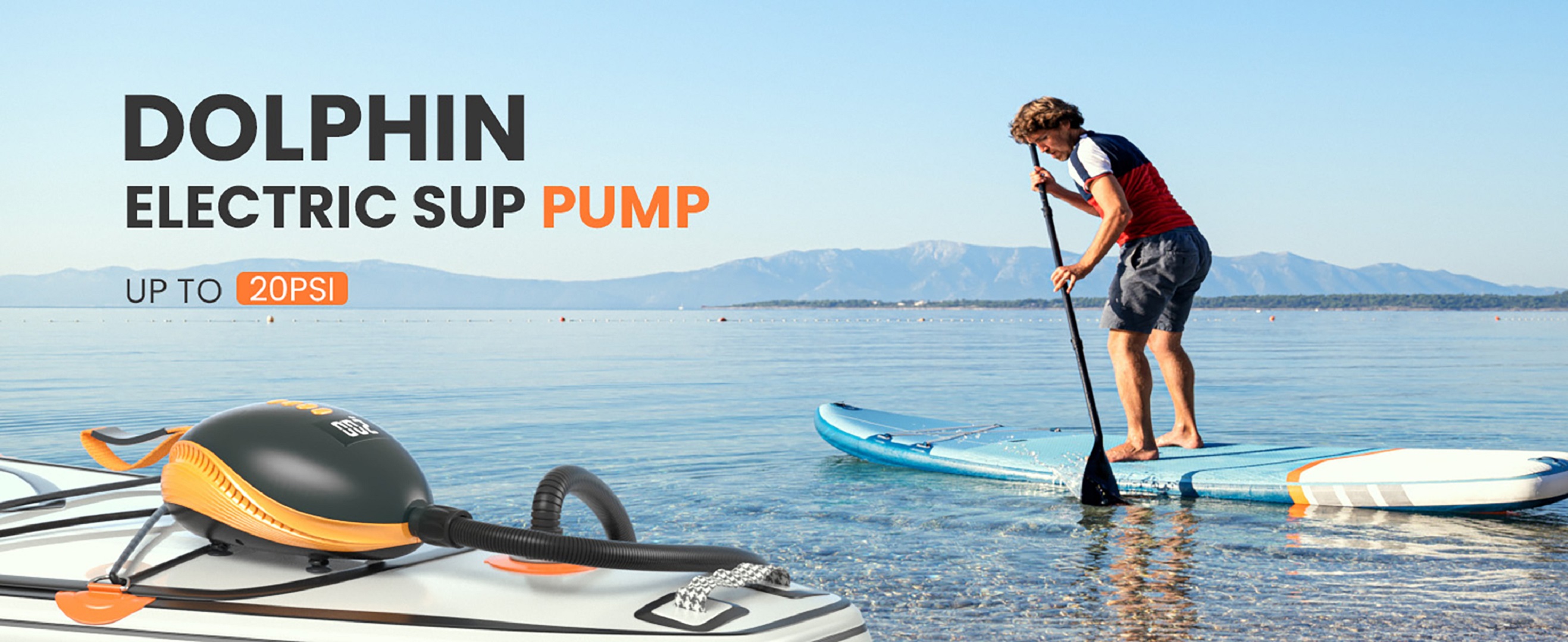 thumbnail video image 2 of OutdoorMaster 20PSI High Pressure Paddle Board Pump Electric Dolphin -Quick Portable SUP Air Pump,Auto-off &12V DC Car Connector Electric Pump for Inflatable Stand up Paddle Boards,Boats,Inflators, 2 of 12