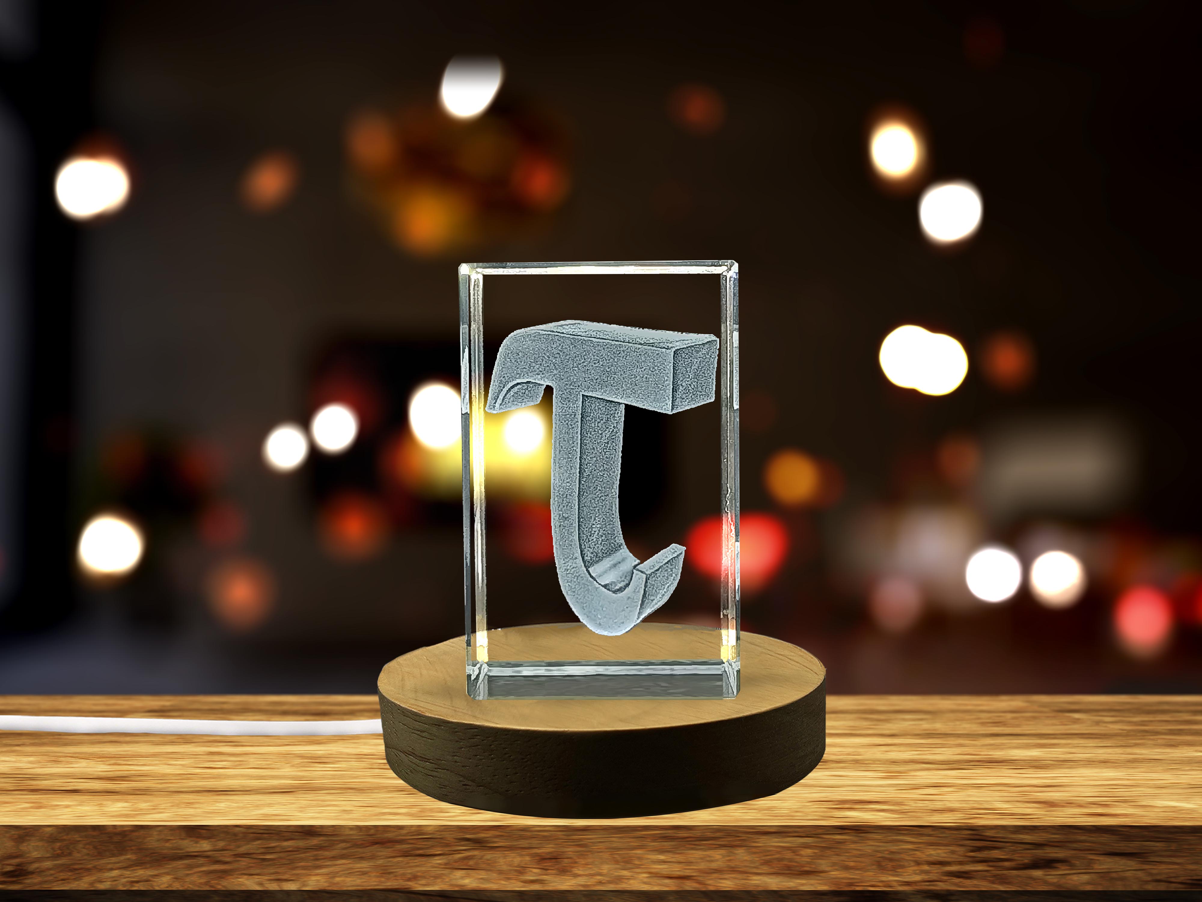 thumbnail video image 2 of tau Greek alphabet letter 3D Engraved Art, 2 of 5