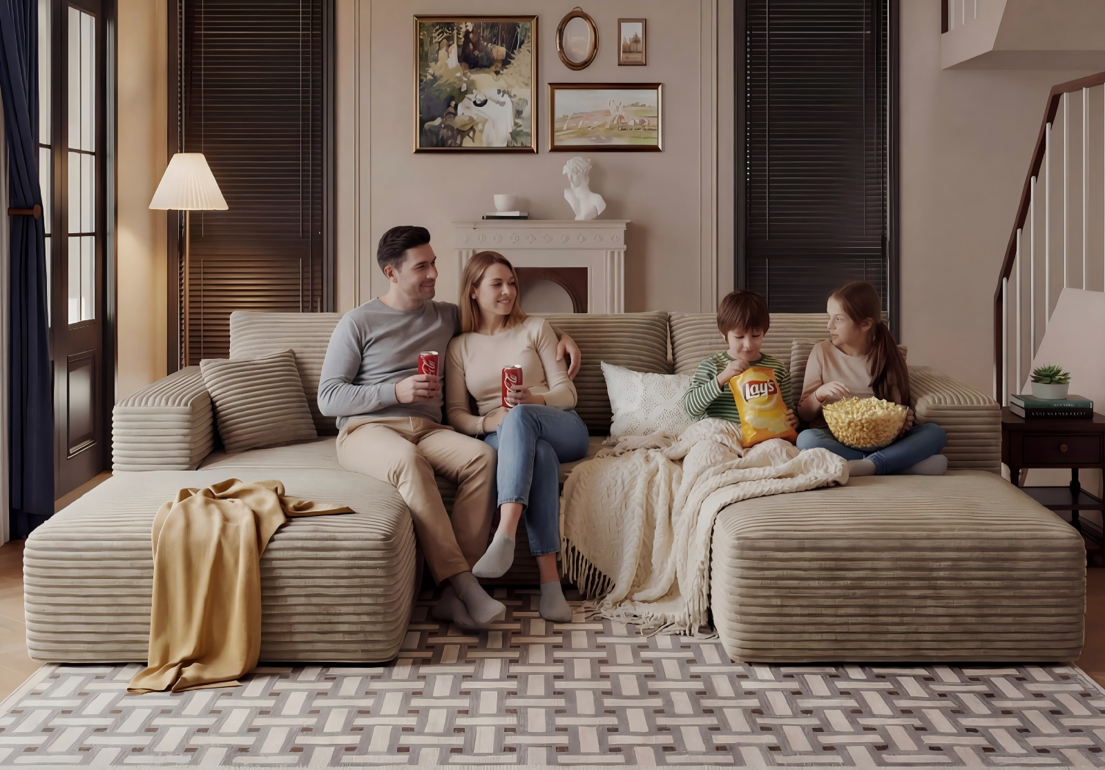 thumbnail video image 2 of Liaroo 108" Sectional Couch, Boneless Couch Cloud Sofa, No Assembly Required Modular Couch U-shaped Couch for Living Room, 2 of 14