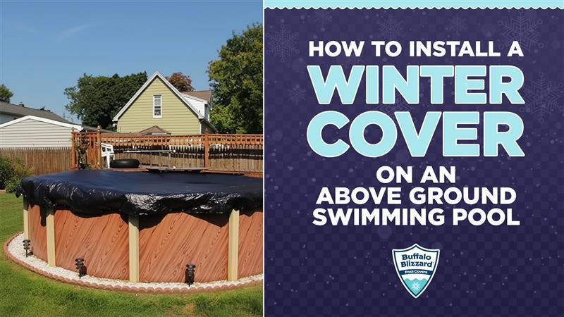 thumbnail video image 2 of Buffalo Blizzard Round Deluxe Blue/Black Winter Swimming Pool Cover, 24', 2 of 8