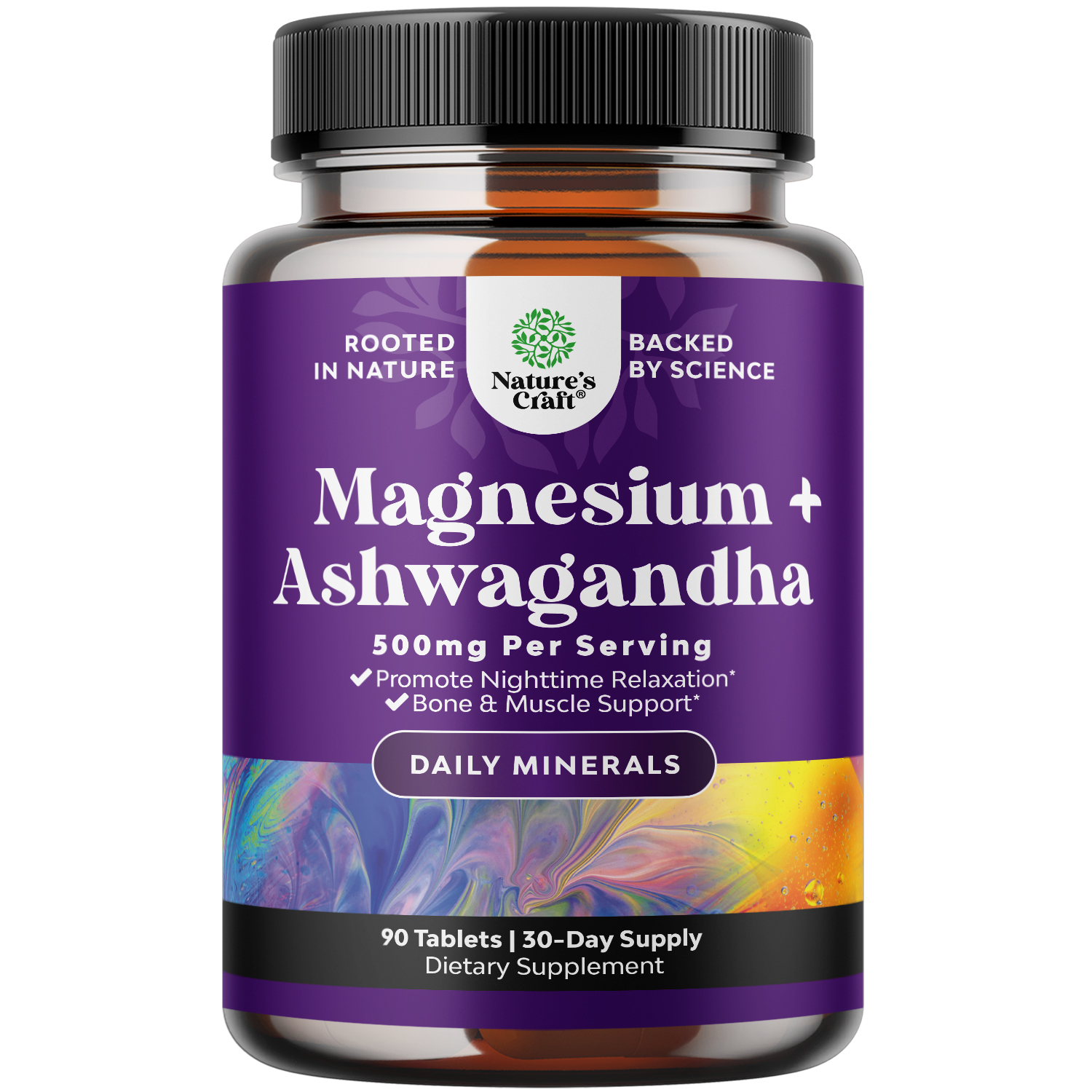 thumbnail video image 2 of Magnesium Glycinate 500mg per serving with Ashwagandha Root - Calming Supplement for Women and Mens Bone Health Immunity Mood Support Heart Health and Muscle Recovery Mineral Supplement, 2 of 9