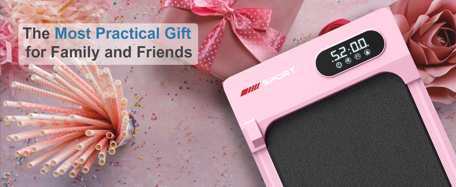 thumbnail video image 2 of 2.5 HP Under-Desk Walking Treadmill Portable Jogging Exercise Machine with Remote Controller, Walking Treadmill Exercise Maximum Weight 300lbs,Pink, 2 of 11