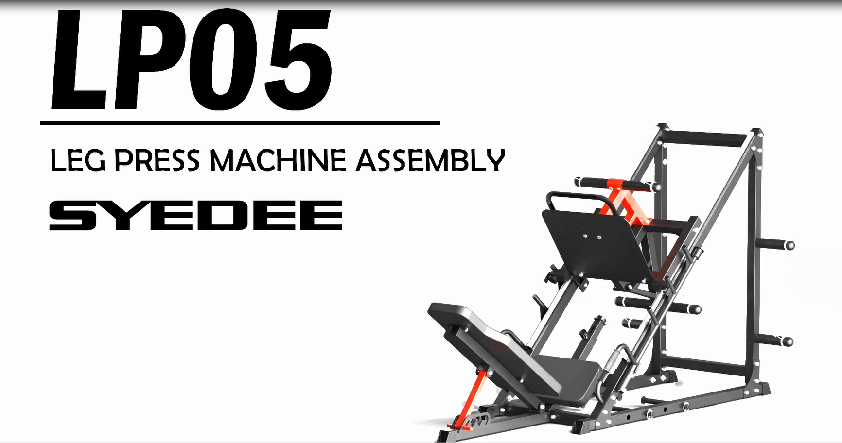 thumbnail video image 2 of Syedee Adjustable Leg Press Machine with Calf Block, 2000LBS Capacity, Black with 230 Weight Plates, 2 of 8