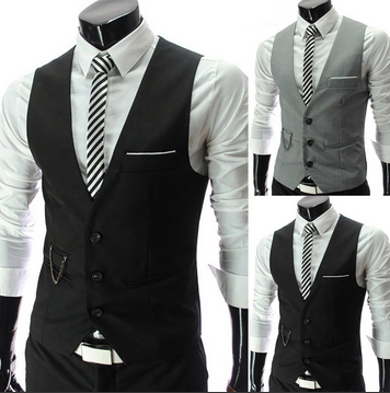 thumbnail video image 2 of Baqcunre Suit Vest for Men, Men's Suit Vest Business Leisure Wedding Vest V Neck Sleeveless Slim Jacket Vest, Blazer for Men, Formal Vest Men Black M, 2 of 5