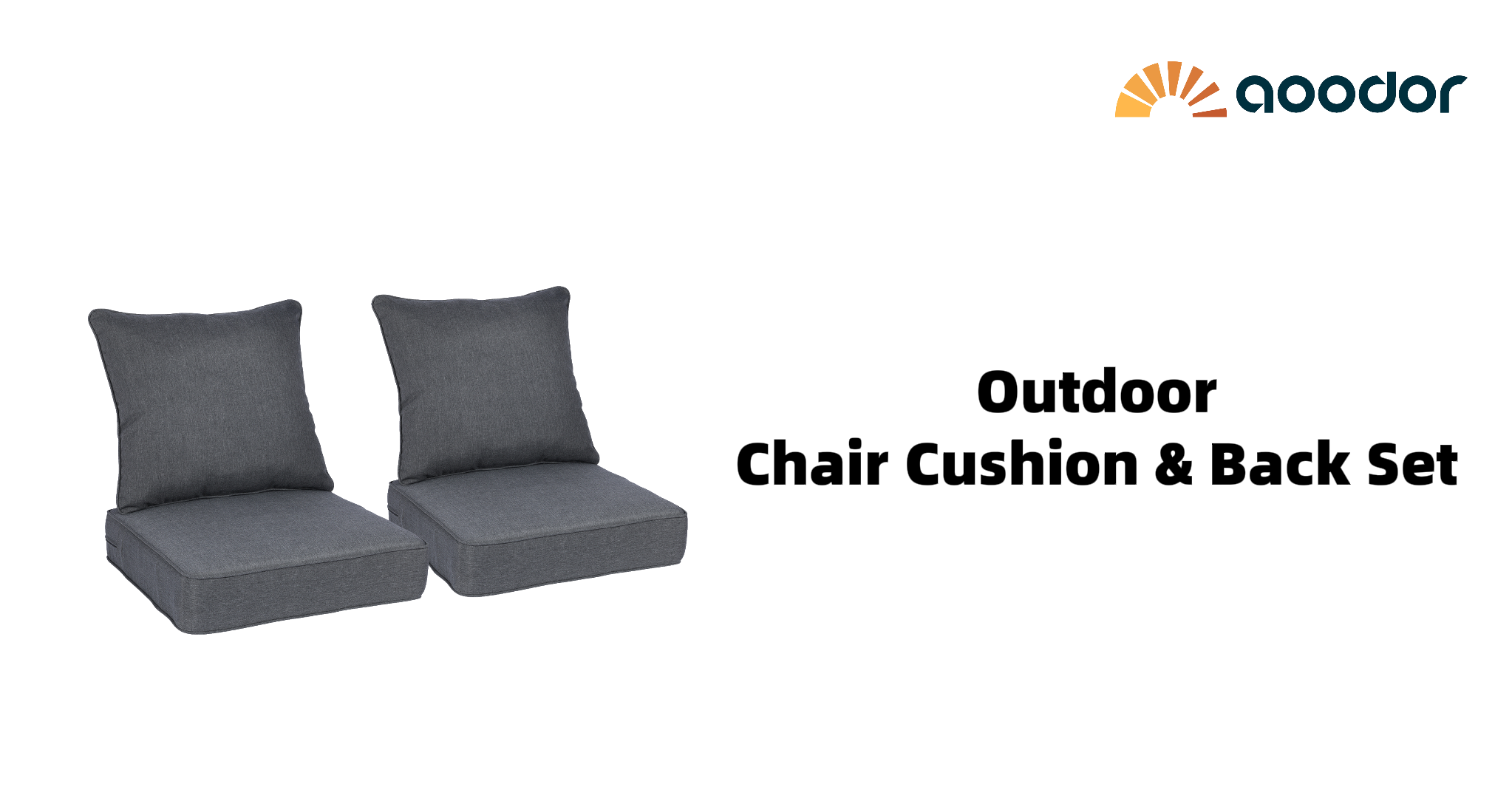 thumbnail video image 2 of Aoodor 23"x26" Patio Chair Cushions Set, Memory Foam Outdoor Seat Cushions (Set of 2 Seats, 2 Backs, 2 Lumbar Pillows)- Green, 2 of 9