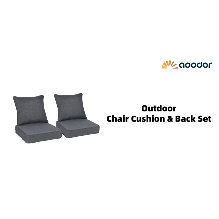 Aoodor 24'' Patio Chair Cushion Set, Olefin Fabric, Sponge Foam (2